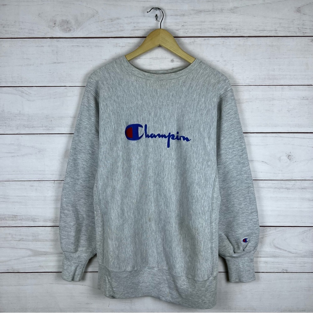 Vintage 1990s Champion Embroidered Reverse Weave Sweatshirt Large